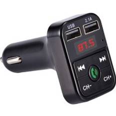 Lcd handsfree bilsats trådlös bluetooth 5.0 fm sändare mp3 spelare dubbel usb laddare biltillbehör fm modulator