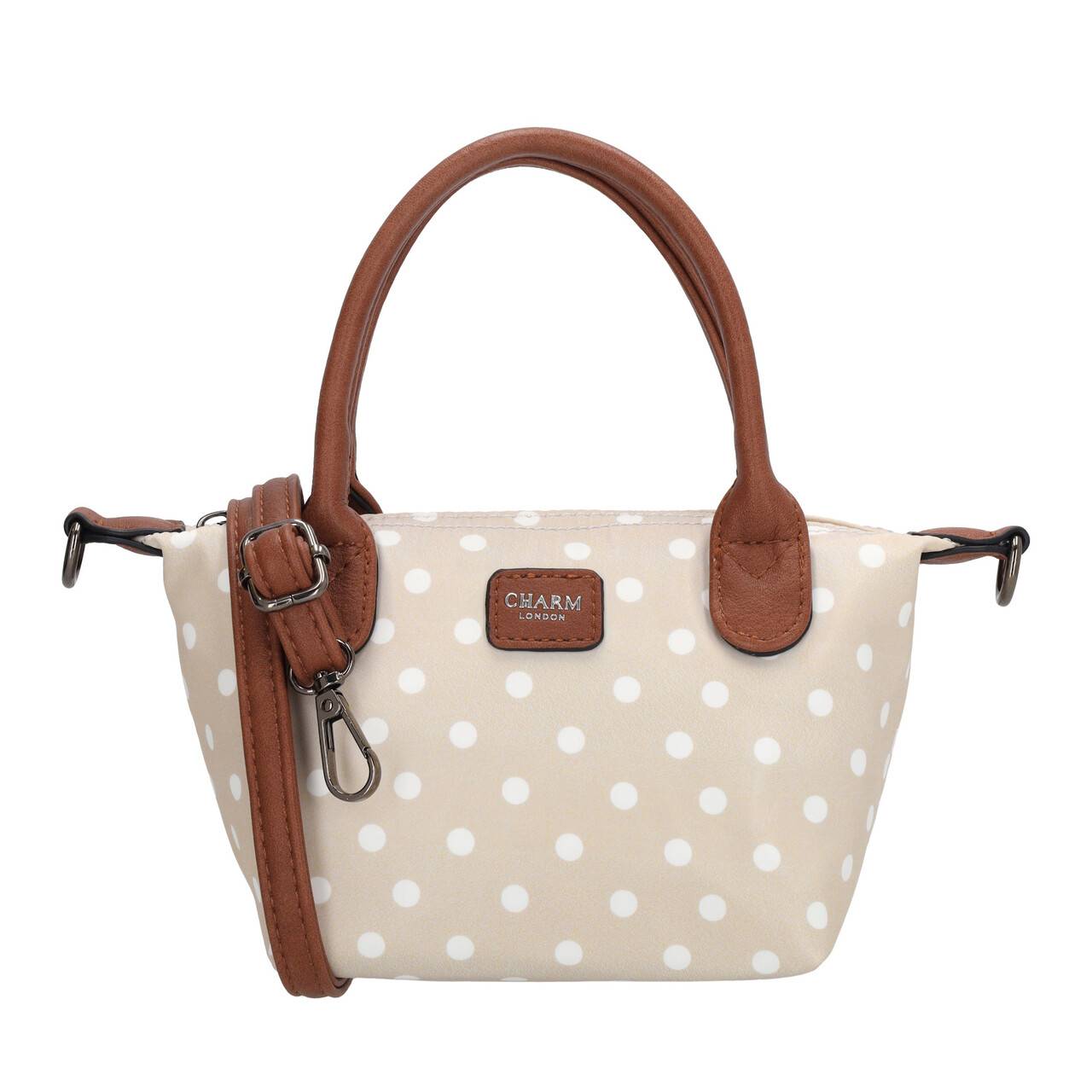 Charm London lille håndtaske (DOTS WHITE-TAUPE(1289))