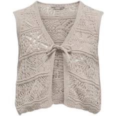 ONLY Kogbeach Life S/L Vest KNT Str 158/164 - Pumice Stone Veste Denim hos Magasin