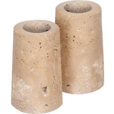 Uyuni Travetine Candleholder Taper, M, Desert Beige, 2pack, 3,5x6 - NO_SIZE Ljusstakar För Kronljus Från Magasin (NO_SIZE)
