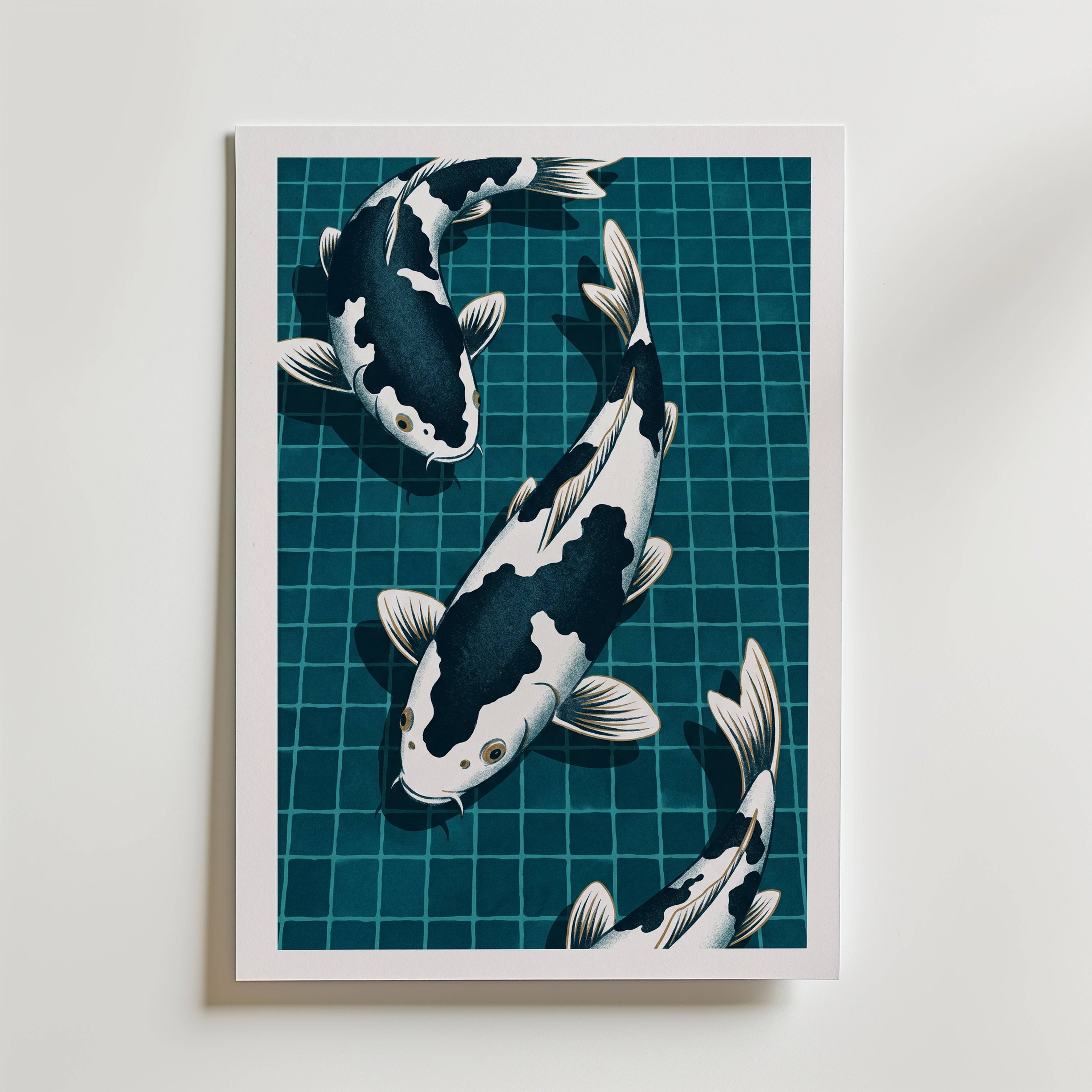 Koi Pool Poster - Premium Canvas 70x100 cm