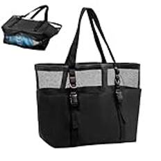 Beach Bag Med Dragkedja, Mesh Pool Bag | Strandväska Tote,Stor strandväska, strandväska för män, badväska med dragkedja i, strandväska för resor, picknick på marknaden