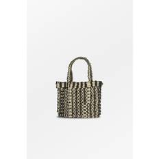 Nola mini straw bag - Black/Light natural - OS