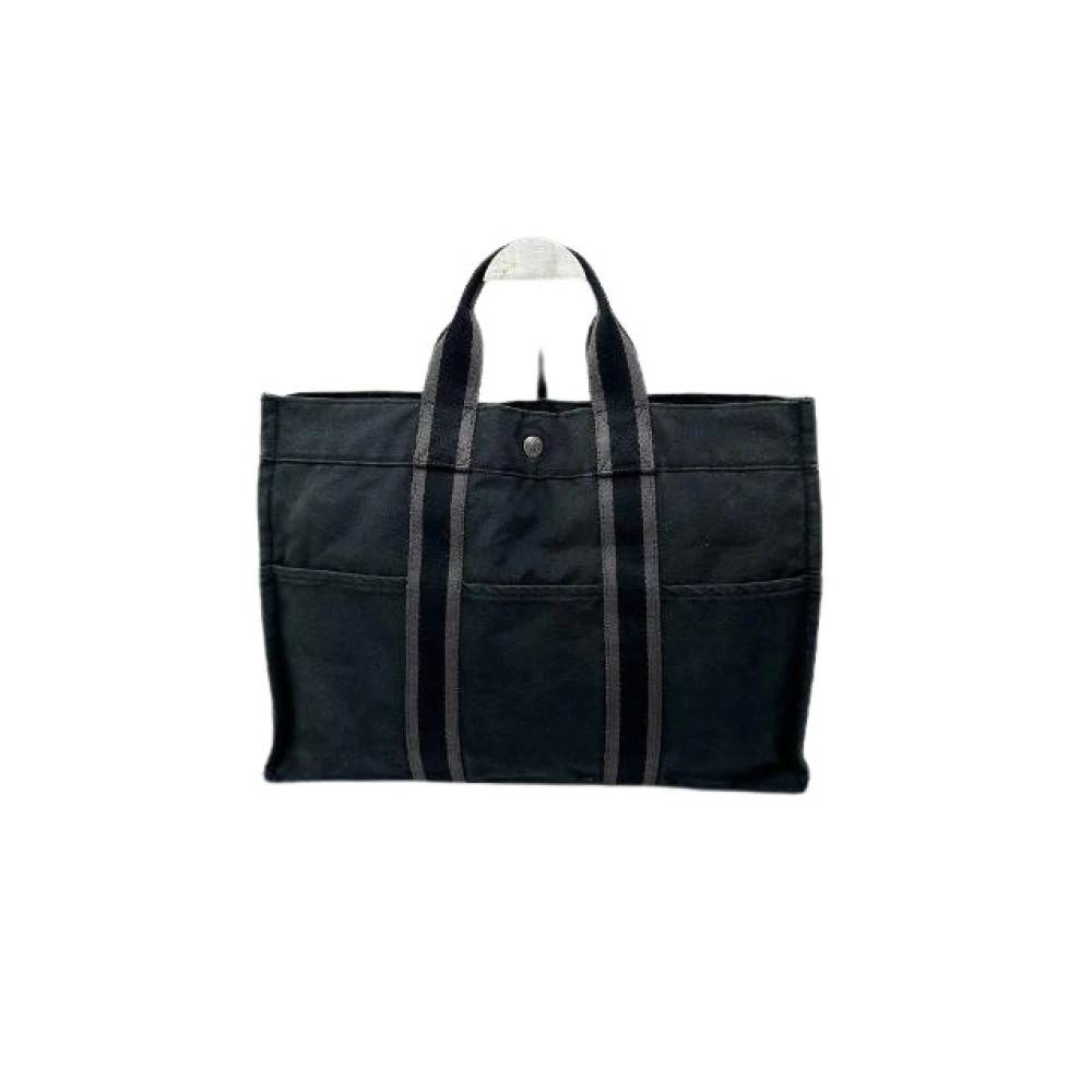 Hermès Vintage Pre-owned Cotton Tote Bag - Vintage - Dame - Sort - ONE SIZE - Bomuld