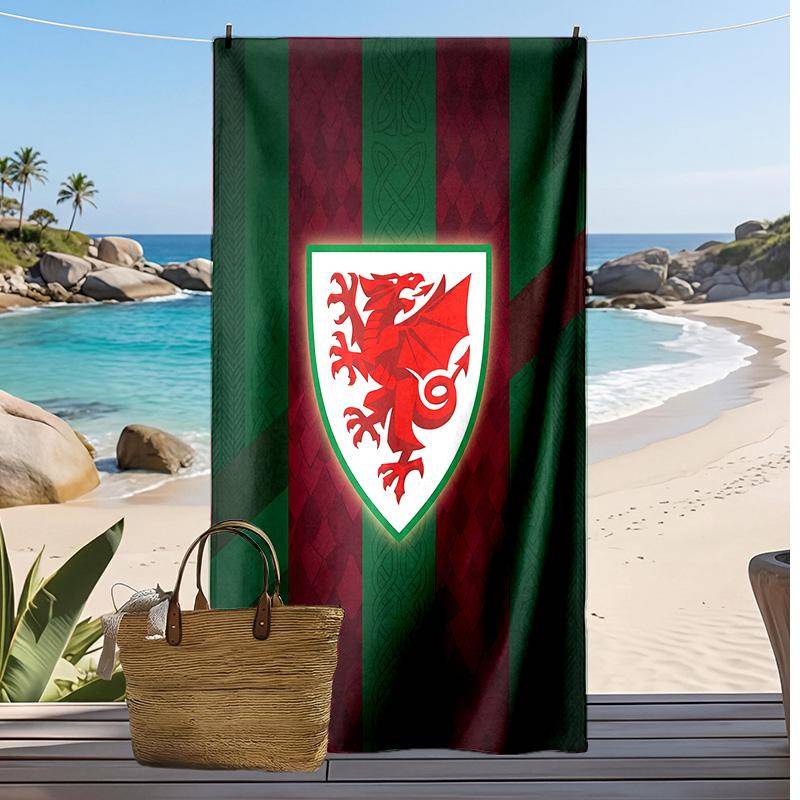Wales Rugby Tryck Strandhandduk Mjuk Bärbar Snabb?Torr handduk för pool sommarsemester utomhussport