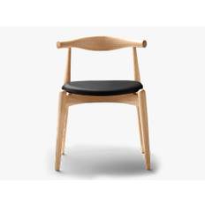 CH20 Elbow Chair - bøg olie/sort THOR læder - Carl Hansen & Søn