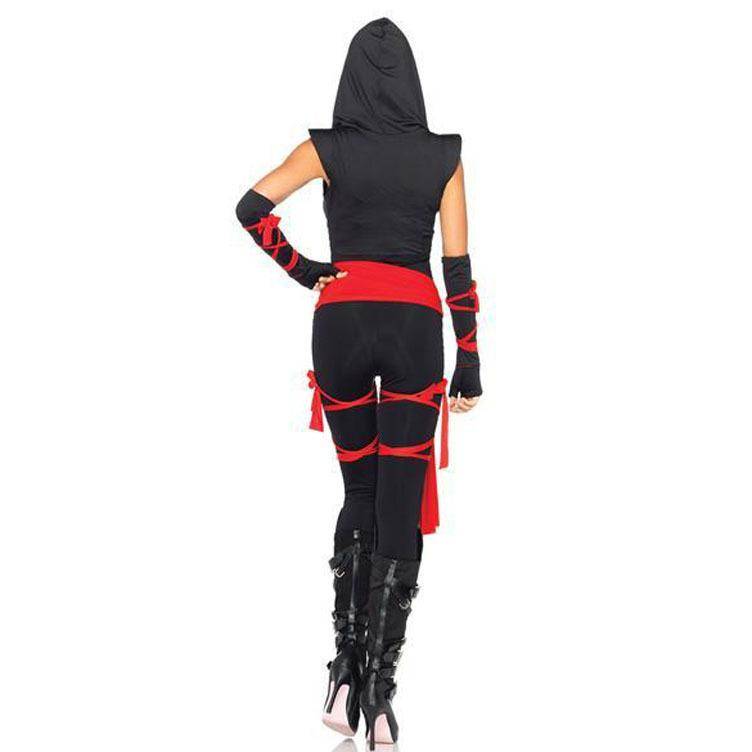 S-XL Dam Cosplay Naruto Kvinnlig Samuraj Halloween Kostym Ninja Scen Spel Uniform cm svart