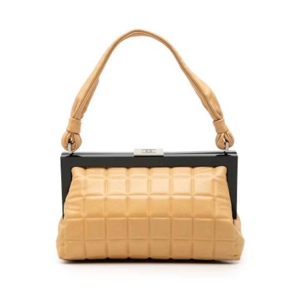 Chanel Vintage Pre-owned Quilted Lambskin Handbag - Vintage - Dame - Beige - ONE SIZE - Uld