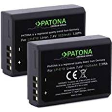 PATONA Premium LP-E10 batteri 2 x (äkta 1 020 mAh) infochip – fullt kompatibel med Canon EOS 1100D 1200D 1300D 2000D 4000D