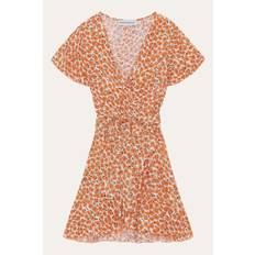Milly Wrap Dress Kids Orange Flower - 8 Years
