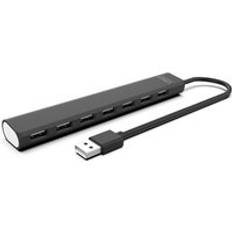 7 portar usb c hub 3.0 för laptop adapter ström 5 gbps dockningsstation svart notebook splitter usb 2.0 pc datortillbehör