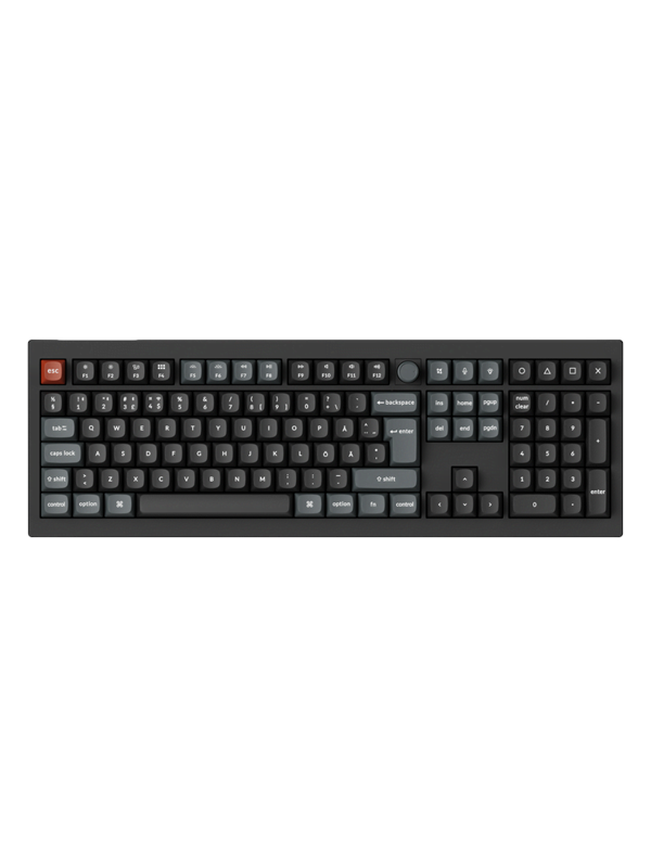Keychron V6 Ultra 100% 8K Wireless Tri-Mode - POM Brown - Gaming Tangentbord - Nordisk - Svart