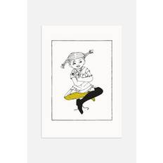 Postery - Pippi Socks Poster - Svart - size: 30x40 (30x40)