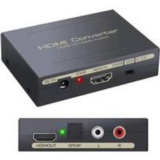 Hdmi-kompatibel till optisk toslink spdif r/l rca analog videoadapter splitter hdmi till hdmi-kompatibel ljudextraktor
