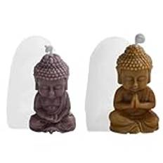 BRISKORE Silikonformar gjutformar ljus, 2 stycken gör-det-själv buddhism Buddhastaty, ljus, silikonform, ljus, silikonform, ljus, silikonform ljus, ljusgjutform för tillverkning av ljus, hantverk