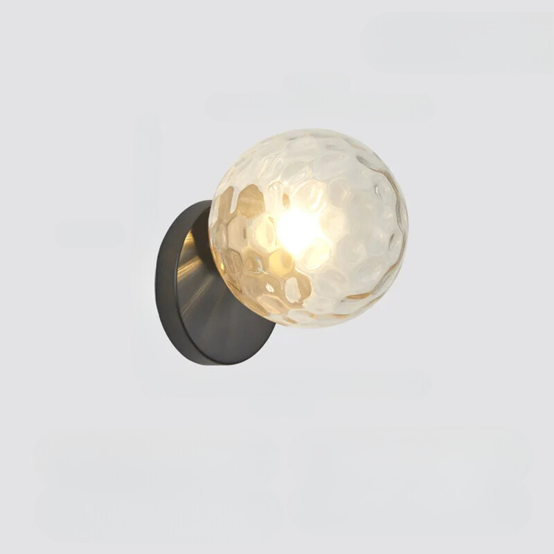 GleamGold - Lyxig Guldig Vägglampa med Glas - Svart 2