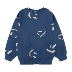 Molo Monti Sweatshirt Big Smiles Blue 92 cm  Marineblå  92 cm  mand