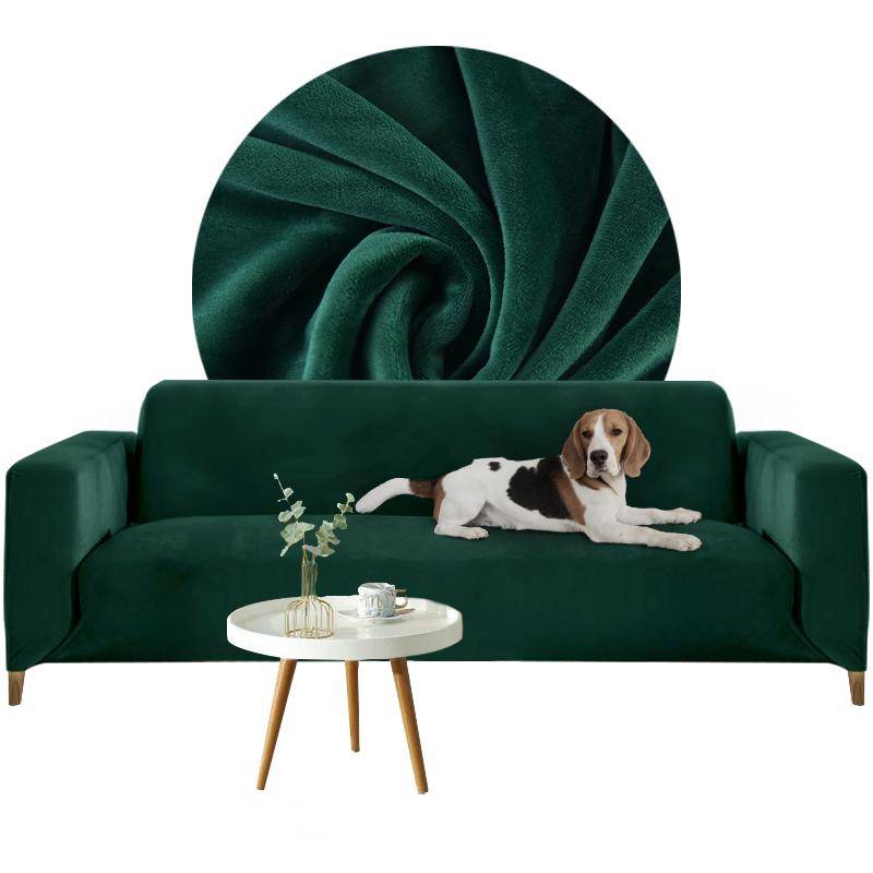 Couch Cover 2-Seater Sofa, Green Velvet