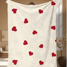 1pc Heart Print Soft Throw Blanket, Warm Cozy Blanket For Sofa, TV, Napping, Camping, Travel, All Season Multi-Purpose Gift Blanket, Suitable For Offi - Multicolor - 100*150,150*200,120*150,70*100 Is Very Small