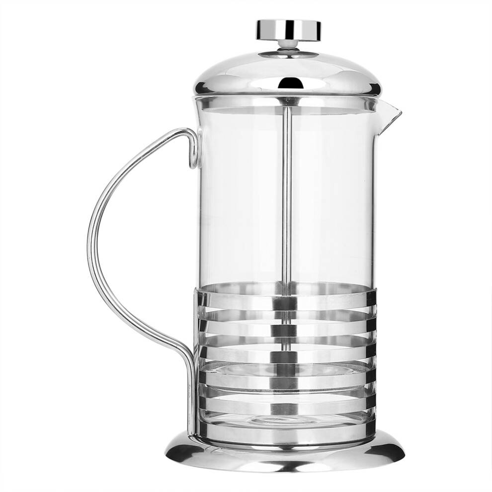 Varmebestandig French Press-kande, let at rengøre kaffe- og temaskine i rustfrit stål med raffineret filtersystem, multifunktionel drikkebeholder