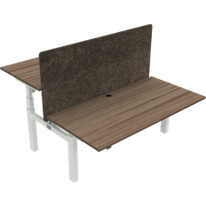 To-bens hæve-/sænkebord ZenNord OmniLift firkantet valnød 160x80 cm hvide ben