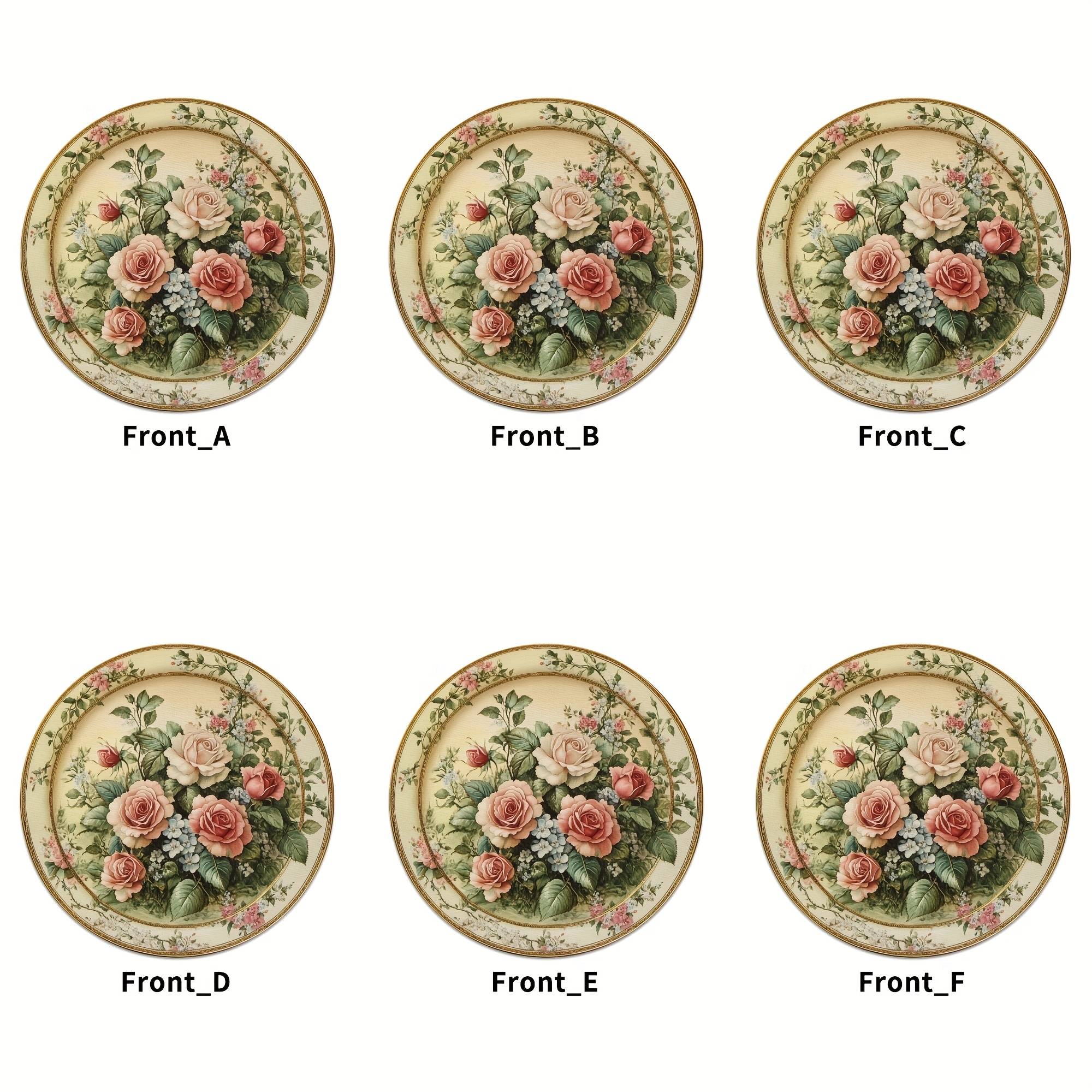 Set Of 6 Vintage Polyester Table Mats | 15-inch Round, Heat-resistant, Non-slip, Durable, High Quality, Suitable For Festive Dining Decor
