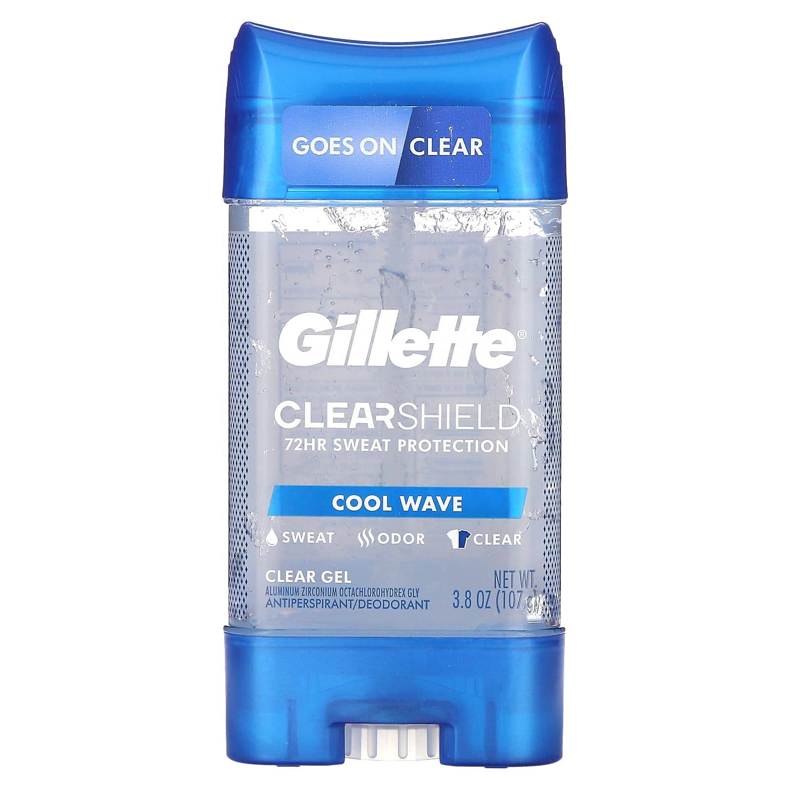Gillette, Clear Shield, Antiperspirant Deodorant, Cool Wave, 3,8 oz (107 g)