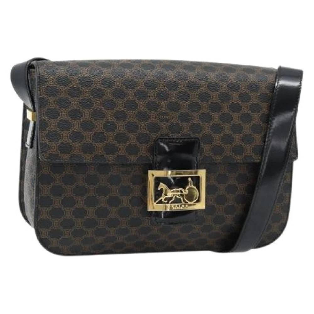 Celine Vintage Pre-owned Plastik Skuldertaske - Vintage - Dame - Sort - ONE SIZE - Uld