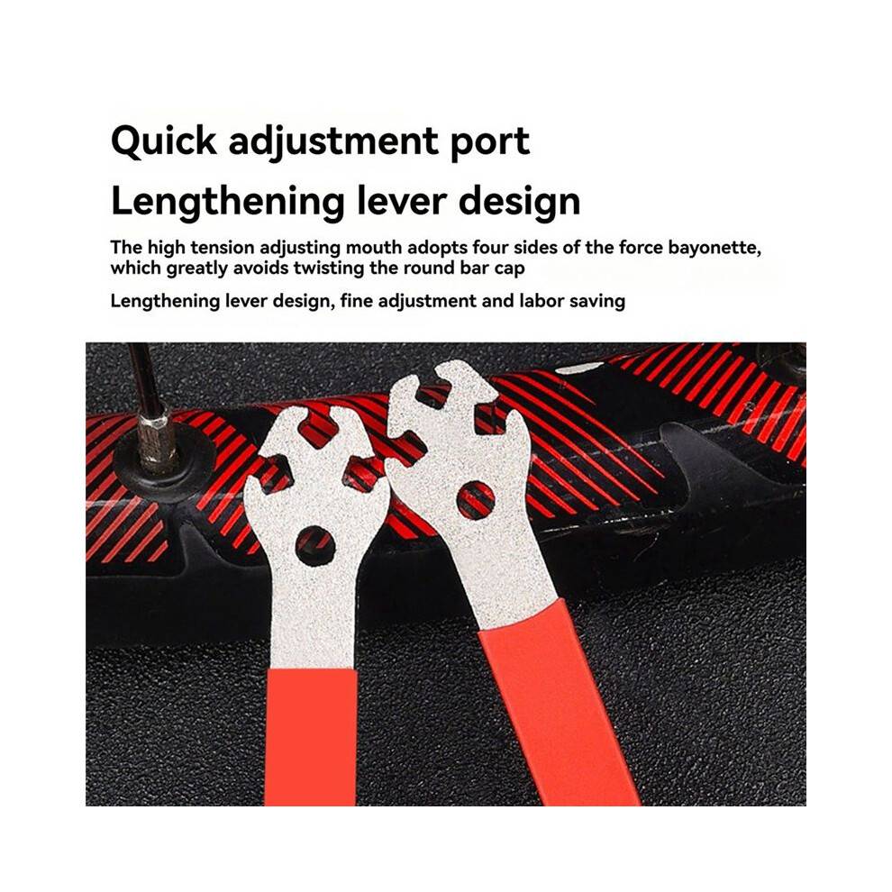 3Pcs Red Mountain Bike Spoke Wrench Adjustment Corrector Installation of Steel Spoke Cap Tool