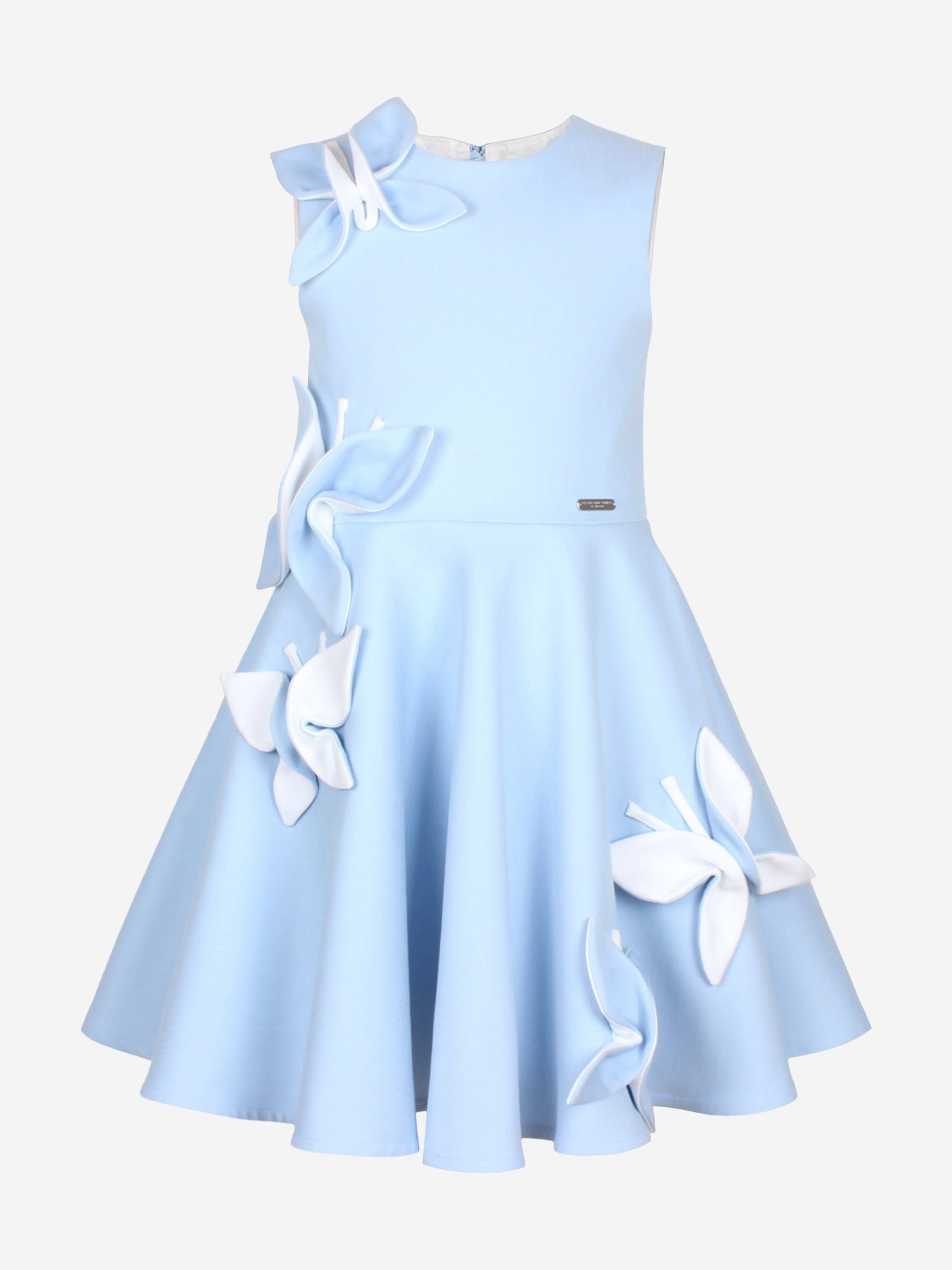 Jessie And James Girls Butterfly Dress in Blue - Navy / 10 Yrs (10 Yrs)