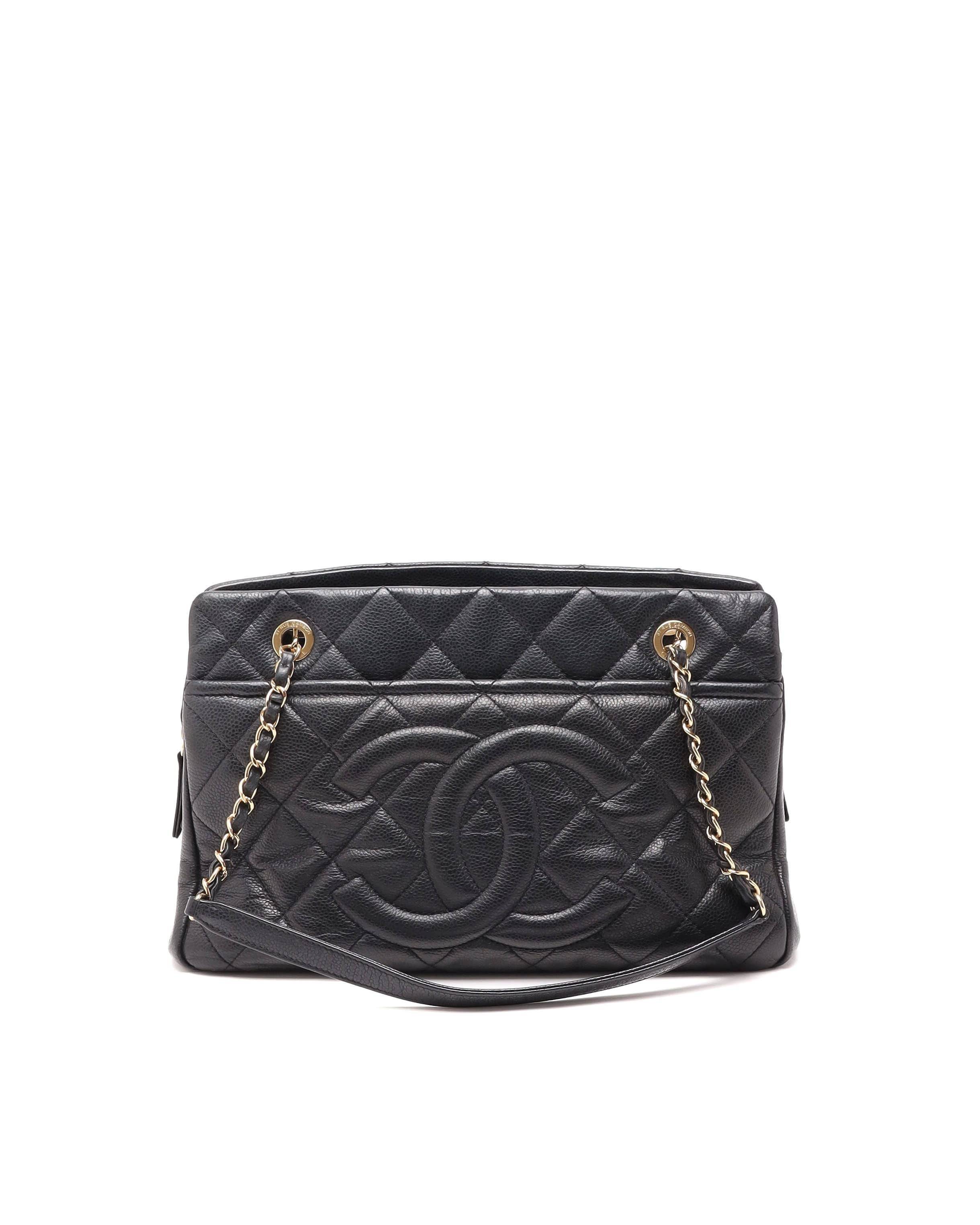 Chanel CC Quilted Chain Bag - Black - One Size