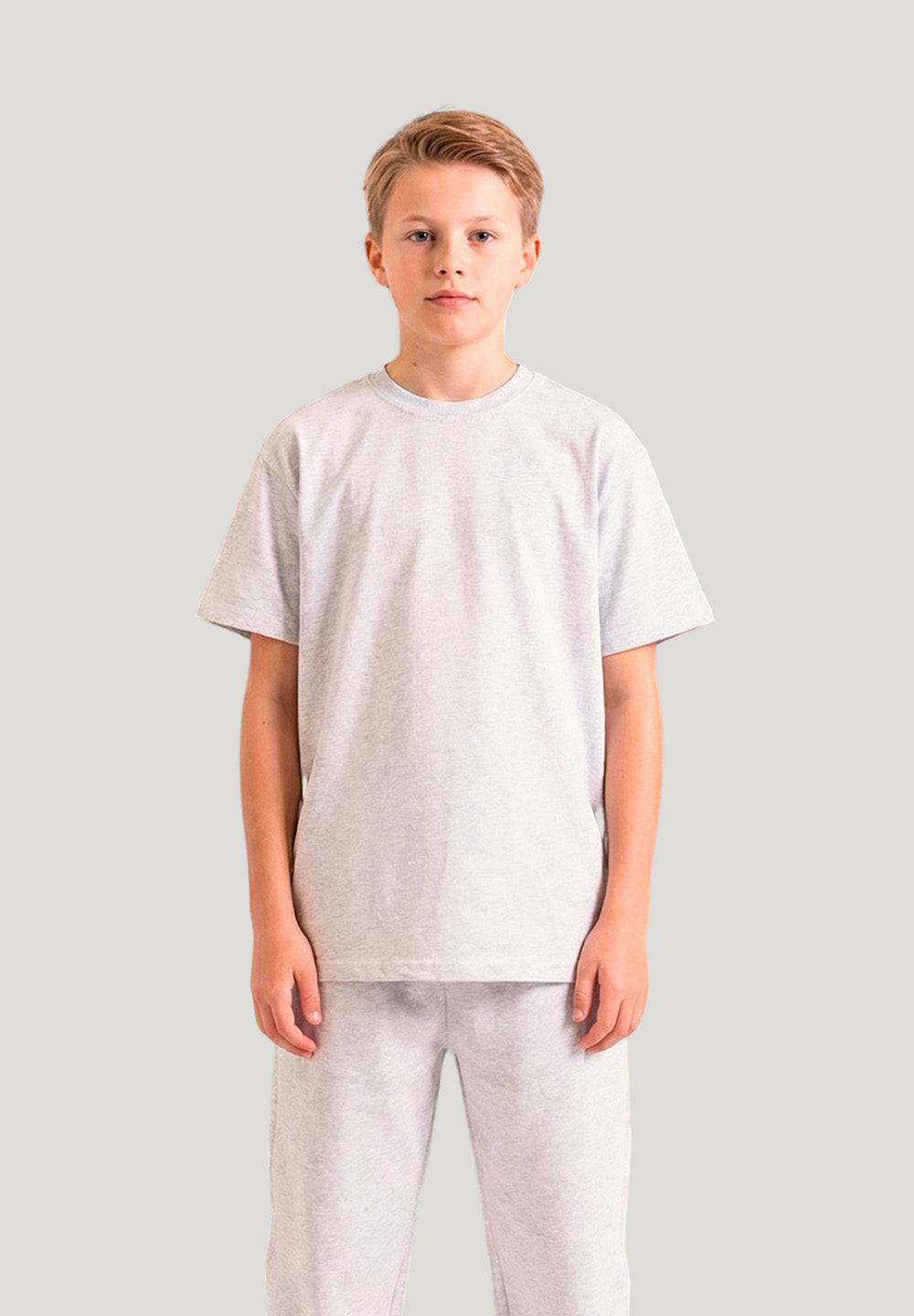 Fruit of the Loom - KIDS - T-shirt - Gråmeleret - 104 (3-4 år) - LOOZE