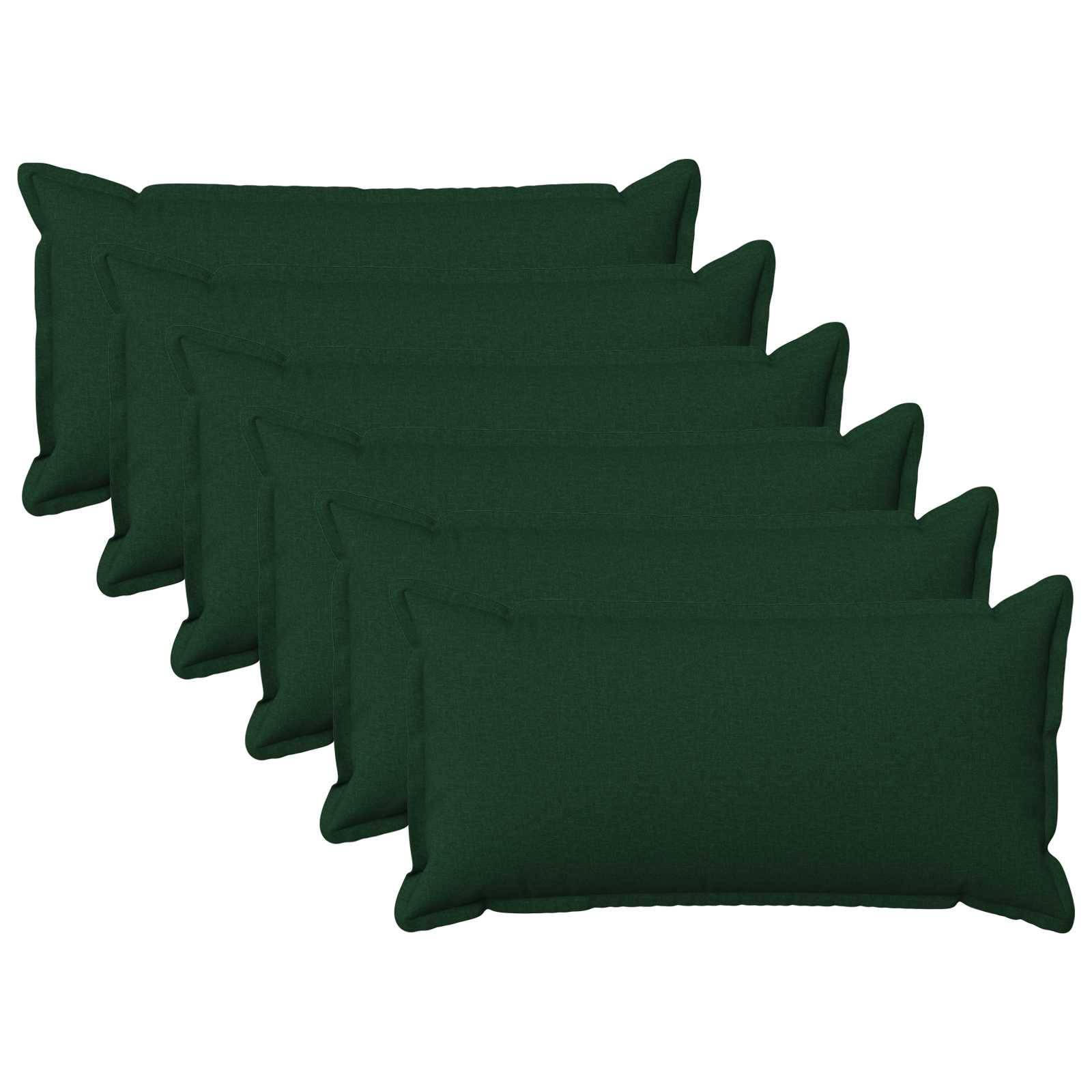 Pude med pude HOUTEN 6 stk. Mørkegrøn Faux Linned