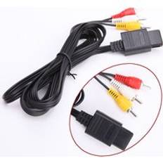 1.8m av audio video a/v tv kabel kabel rca för nintendo 64 n64 gamecube ngc snes sfc