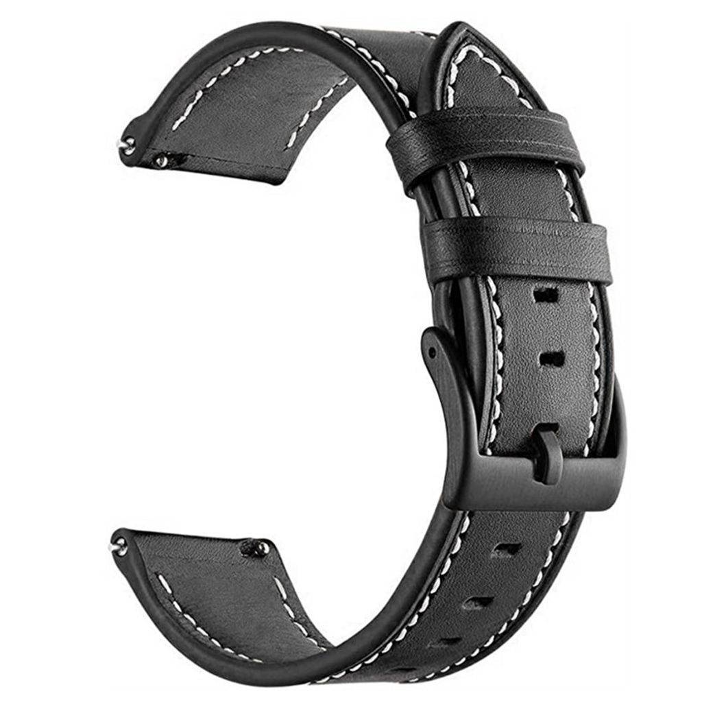 Garmin Forerunner 265 etc. Læderurrem - Sort
