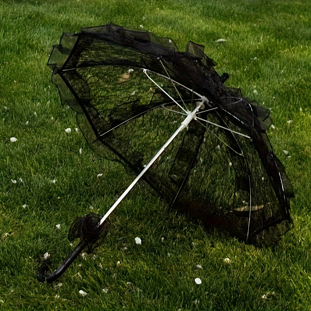 TEMU New Wedding Lace Umbrella Lace Trim Small Umbrella. Suitable For Studio Photography, Wedding, Party, Gift Occasions, Birthday Party, Singles Party, Wedding Party