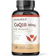 CoQ10 300mg - 120 kapslar - Hög absorption - Icke-GMO - Glutenfri - Coenzyme Q10 Supplement - CoQ10 kapslar