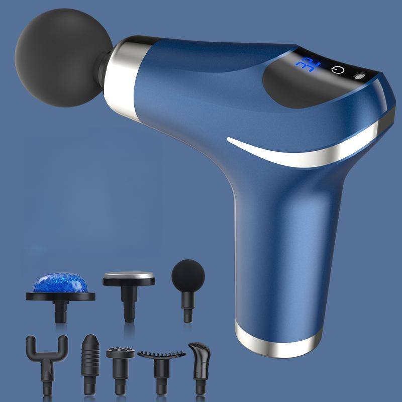 Heating Ice Compress Portable Fascia Gun Muscle Relaxation Massager, Fitness Electric Instrument, Lumbar and Cervical Massager blå