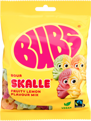 Bubs Sour Skalle Fruity Lemon Mix Skalle 90g