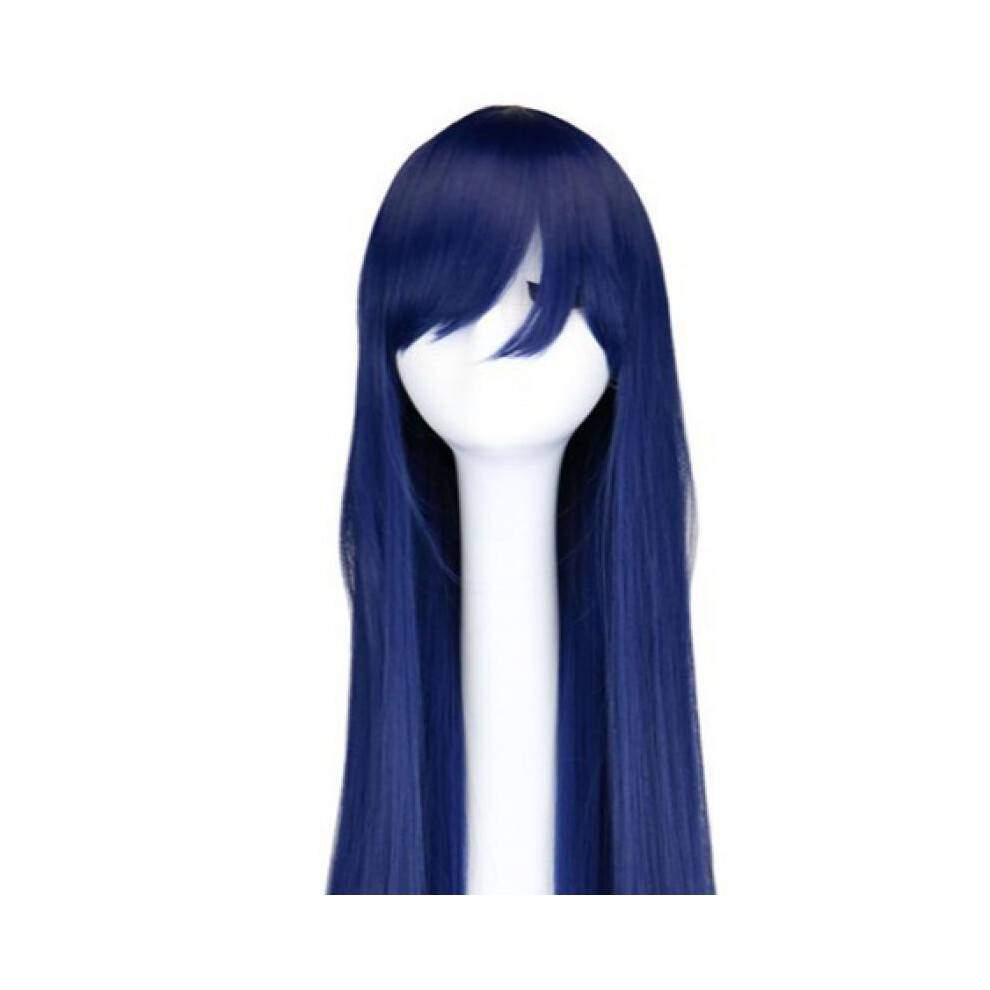 (Violet) Colorful Long Straight Cosplay Wig 80cm Anime Party Role Play Wig Heat Resistant Fiber for Women