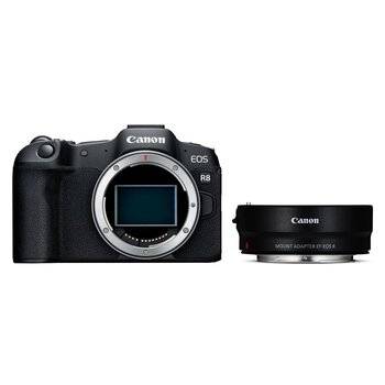 Canon EOS R8 Body + EF-EOS R lens adapter (without control ring)