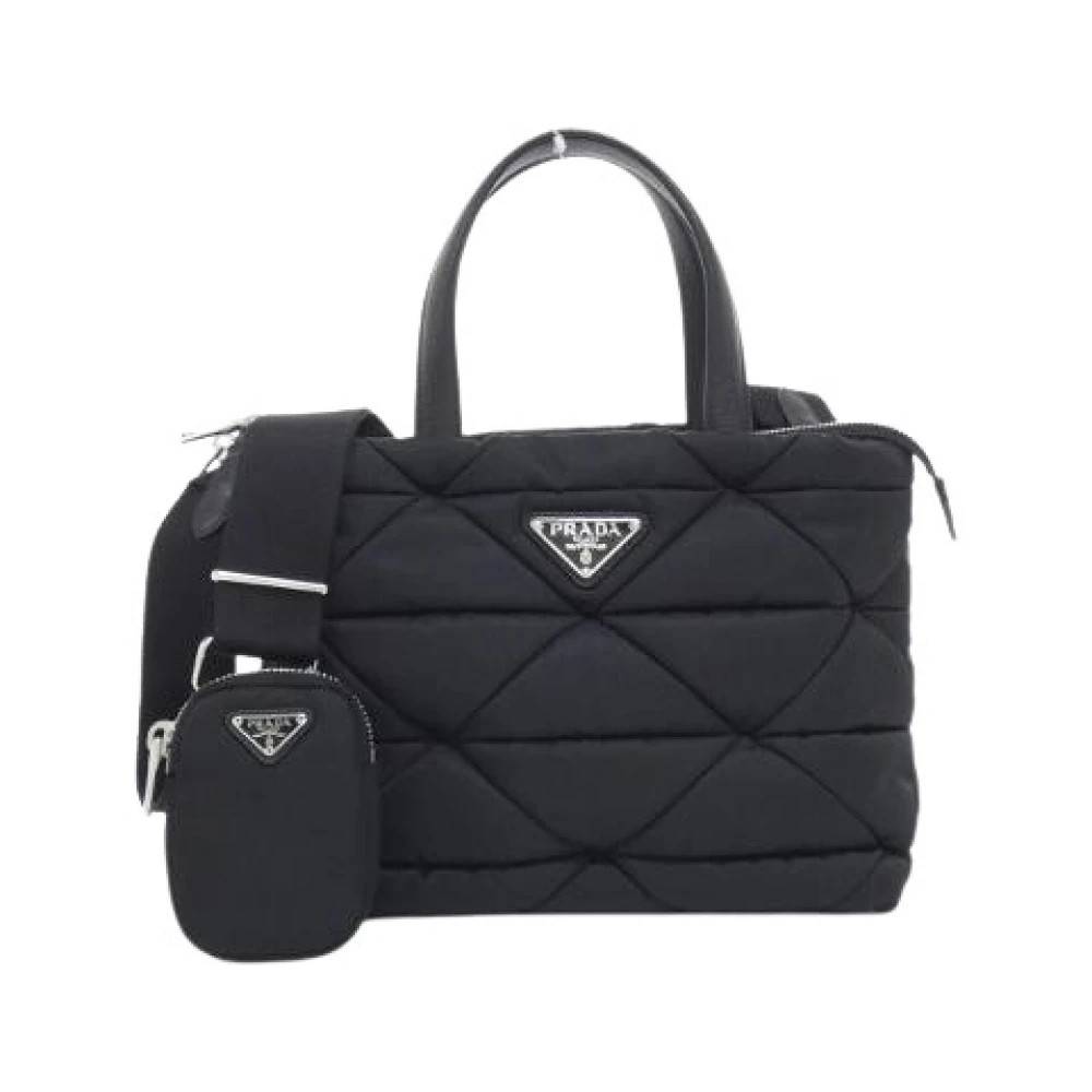 Prada Vintage Pre-owned Tessuto Quilting Tote Bag - Vintage - Dame - Sort - ONE SIZE - Uld