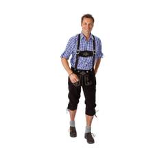 Oktoberfest lederhosen i ægte læder - Sort-Sort srt. 60