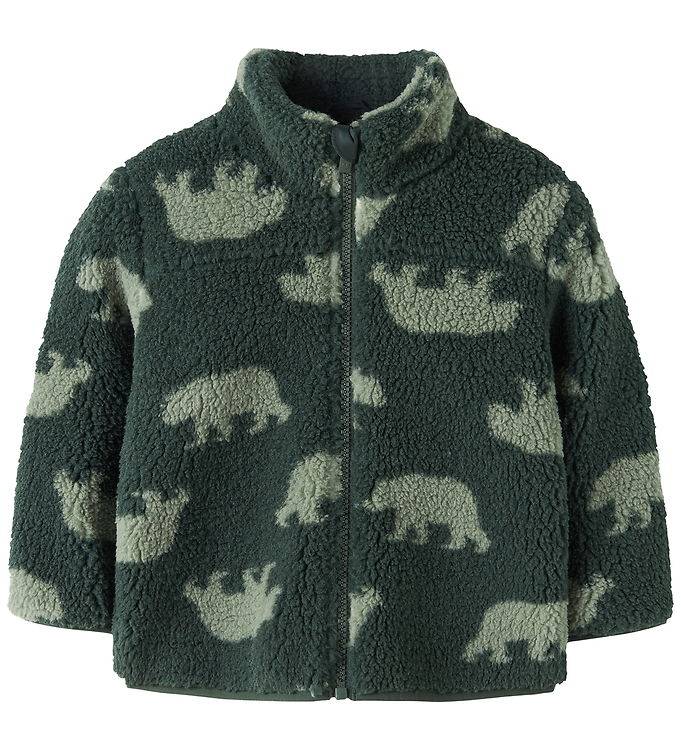 Name It Fleecejacka - Teddy - NmmMonico - Noos - Jungle Green m. - Name It - 1½ år (86) - Fleecejacka
