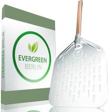 EVERGREEN BERLIN® – Pizzaspade – Original – perforerad pizzaspade – pizzaspade av aluminium och bokträ – perforerad pizzaspade för pizza passion – pizzaspade – pizzaspade – pizzaspade – pizzaspade