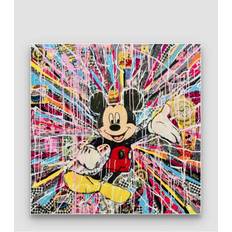 Akustikbillede Mickey the mouse 150x150cm med hvid ramme