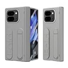 Telefontillbehör For Google Pixel 9 Pro Fold Screen Protector Case, Full Body Protective Case W Adjustable Kickstand+Finger Strap Handheld Design Shockproof Flip Slim Phone Case Drop Shockproof Protec