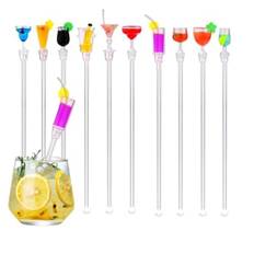 Cocktailpinnar, 10 st akryl cocktail omrörare dryck omröring färgpinnar schweiziska blandningspinnar plast cocktail Swizzle Stirrer (23 cm)