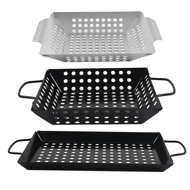 Grillkorg Non-stick Grilltopp med Hål BBQ Grillbricka Grönsaksgrillpanna black