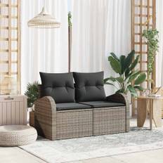 vidaXL Havemøbelsofa med pude Grå 124 x 62 x 69cm polyrattan